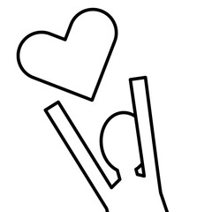 ハートに飛びつこうする人物アイコン