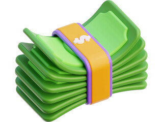 Dollars isolated on white with colorful cleaning equipment like blue rubber gloves, yellow sponge, and red detergent spray bottles