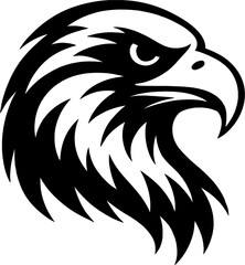 Eagle Head Black and White Vector