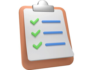 Clipboard with checklist icon showing a document, pen, and check mark, symbolizing a business task list or form