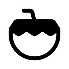 Obraz premium coconut drink line icon