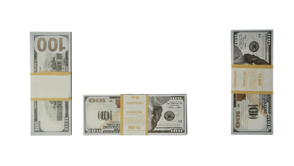 billetes, dinero, dólares  sobre fondo transparente 