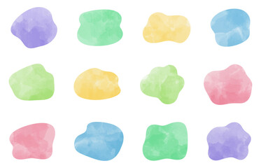 自由なフォルムのフレームセット、曲線のフレーム、水彩カラー