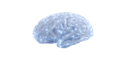 Glowing Human Brain Neural Network 3D Rendering