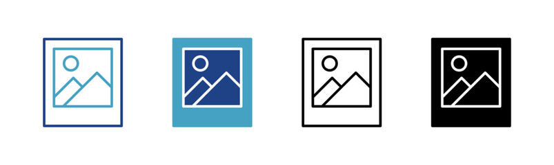 Mountain scenery frame icon that displays the exoticism of nature and stores beautiful memories after a vacation. © leader