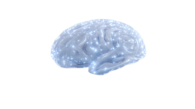 Glowing Human Brain Neural Network 3D Rendering