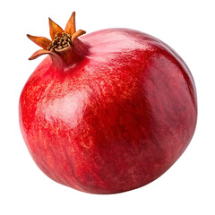 Single pomegranate isolated on transparent background