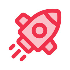 Fototapeta premium rocket outline fill icon