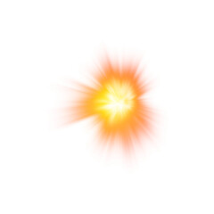 Explosion fire effect with glowing center on transparent background
