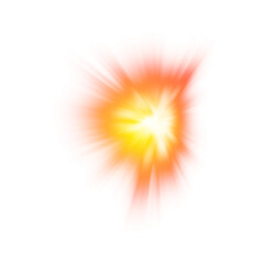 Explosion fire effect with glowing center on transparent background

