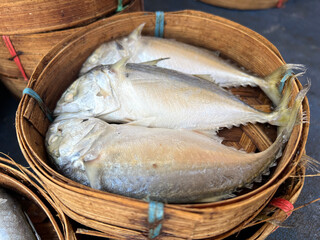 dried fish for sale at the local market
