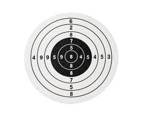 Circular Paper Target with Concentric Rings and Numbered Scoring Zones, PNG