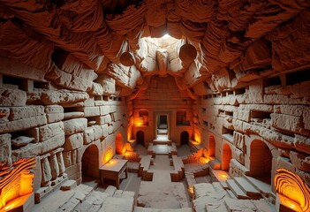 Intricate tunnels and chambers of Derinkuyu's ancient subterranean city,   turkey travel,   hidden city