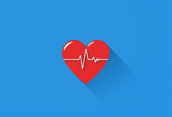 Flat Vector Illustration of Heart with ECG Line Representing Cardiovascular Health Awareness
Deskripsi: