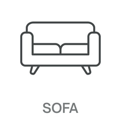 sofa Line Icon, Outline Symbol Illustration, Editable Stroke perfect for logos and more