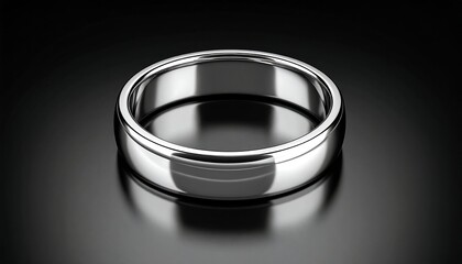Sleek, metallic ring on dark background
