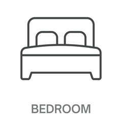 bedroom Line Icon, Outline Symbol Illustration, Editable Stroke perfect for logos and more