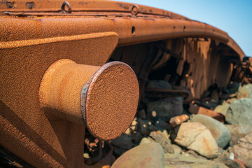 Remains of a shipwreck on Monhegan Island, Maine