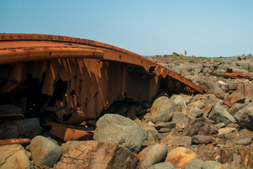 Shipwreck remains on Monhegan Island, Maine