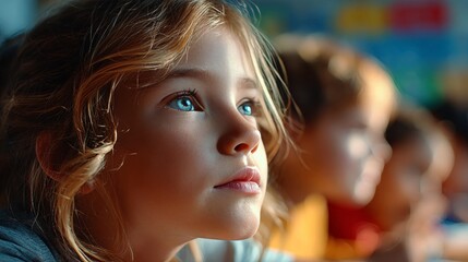 Bright classroom portraits inspiring moments of young students engaged in learning