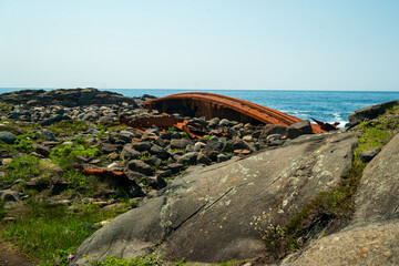 Shipwreck remains on Monhegan Island, Maine