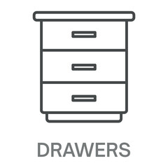 drawers Line Icon, Outline Symbol Illustration, Editable Stroke perfect for logos and more