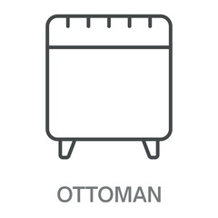 ottoman Line Icon, Outline Symbol Illustration, Editable Stroke perfect for logos and more