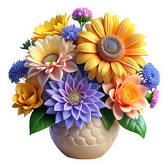 Colorful Sunflower Daisy Rose Bouquet dahlia