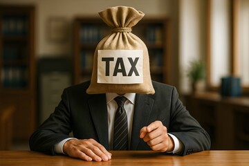 tax burden finance stress businessman money problem tax pressure concept anonymous taxpayer financial responsibility tax season income tax business stress office background economy policy payment