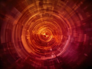 Fototapeta premium Abstract Background Texture: Vibrant Red and Orange Spiral Pattern with Circles and Light Design in Digital Art Motion Graphic