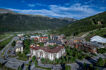 Obraz premium Aerial view of Copper Mountain Colorado in summer 