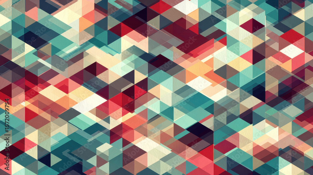 Poster abstract geometric pattern with transparent triangles