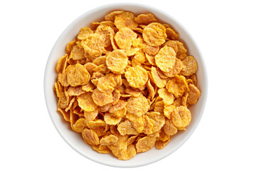 Obraz premium 3D Render a bowl of cereal flakes on a white surface