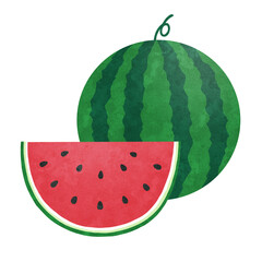 夏にピッタリのスイカのイラスト