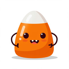 Happy Candy Corn Vector Illustration for Halloween, Detailed and Flat Design.