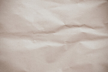 Old paper vintage texture surface for background. Recycle pale brown paper crumpled texture, Cream color recycled kraft paper texture blank with copy space for text.