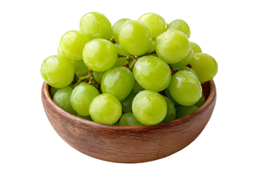 3D Render a bowl of green grapes on a white background