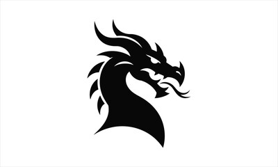 Fototapeta premium Majestic dragon illustration silhouette