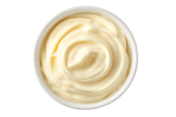 3D Render a bowl of cream with a spoon in it