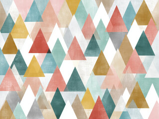 Geometric Triangle Pattern. Abstract Seamless Vector Background in Pastel Tones.