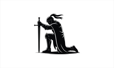 Fototapeta premium Illustrative knight figure silhouette