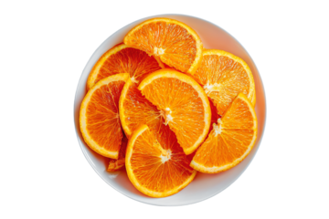 3D Render a bowl of orange slices on a white surface