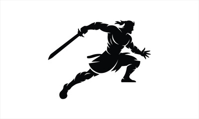 Fototapeta premium Dynamic warrior poses silhouette