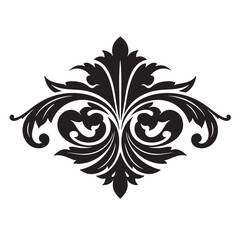 Elegant black and white ornamental flourish vector design for classic decoration and design elements