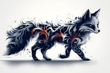 vector image of a dog, concept design tattoo