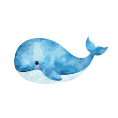 illustration of a cute whale