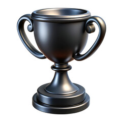 3d realistic metal trophy cup isolated on transparent background