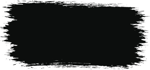Fototapeta premium Rough Black Paint Brush Stroke - Grunge Artistic Element for Graphic Design Use.