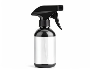 Obraz premium Black Plastic Spray Bottle with Blank White Label Mockup