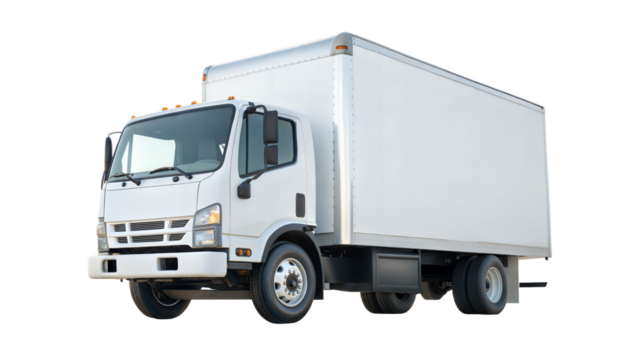 Box delivery truck, cargo delivery truck png, white truck png, truck png.
